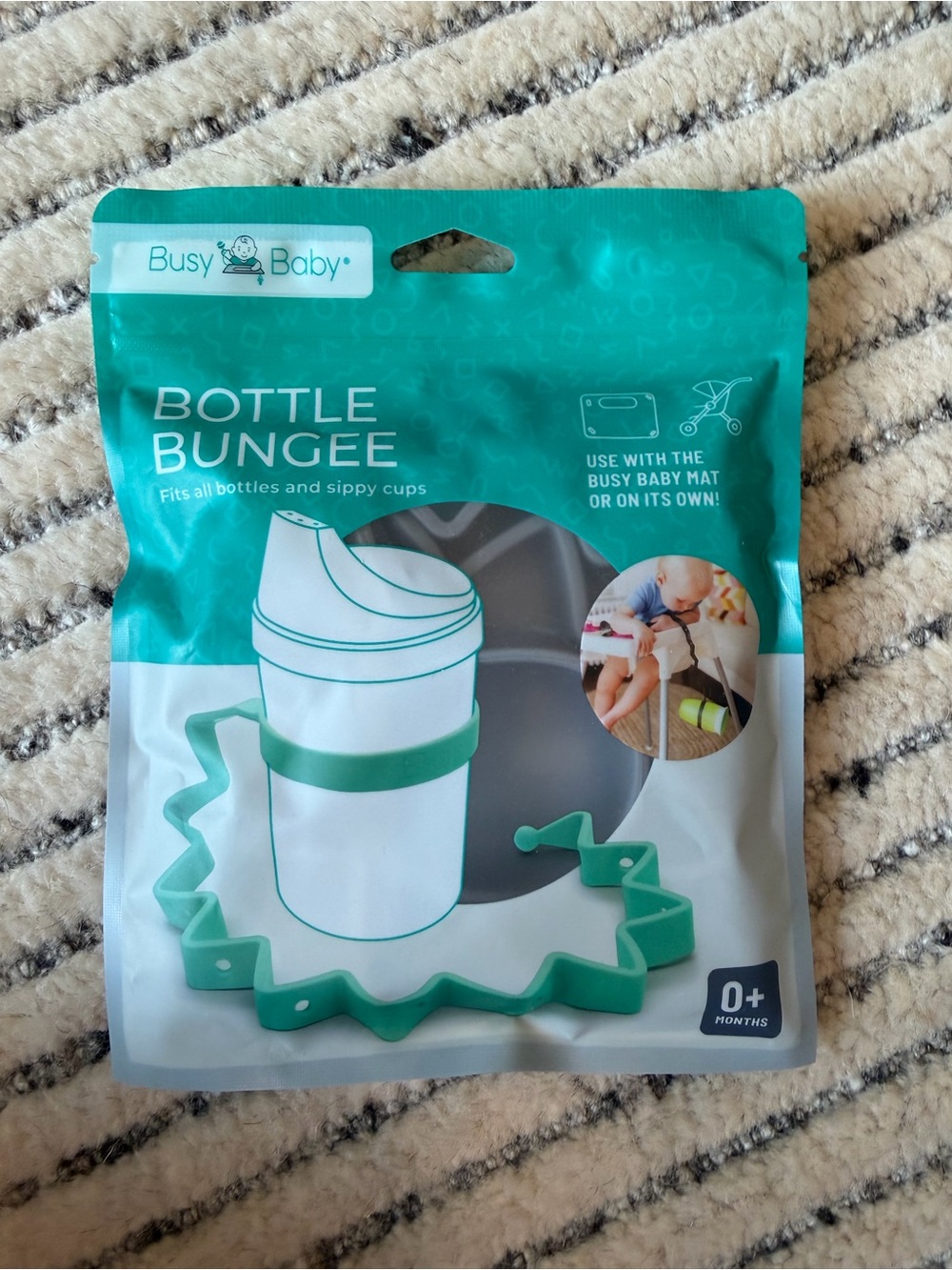 Busy Baby Bottle Cup Bungee in Gray  - Secure Bottle and Sippy Cup